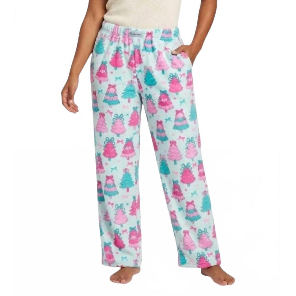 NEW ISCREAM fancy trees plush pants in light blue
